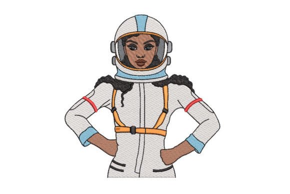 African Girl Astronaut. Space Afro Woman